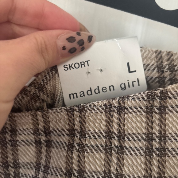 Madden Girl Micro Skort Plaid Buckle Y2K punk L - Picture 5 of 6